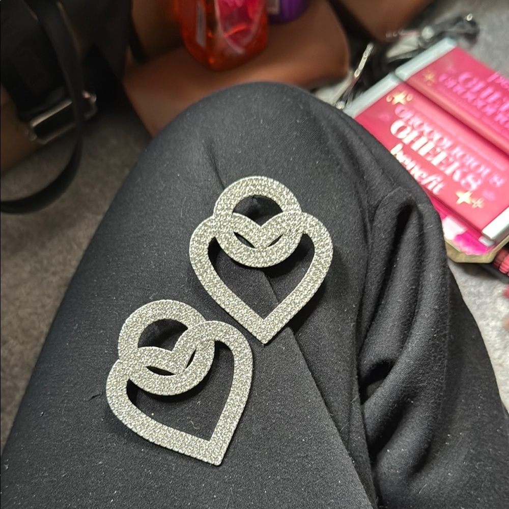 Elegant Silver Heart Earrings
